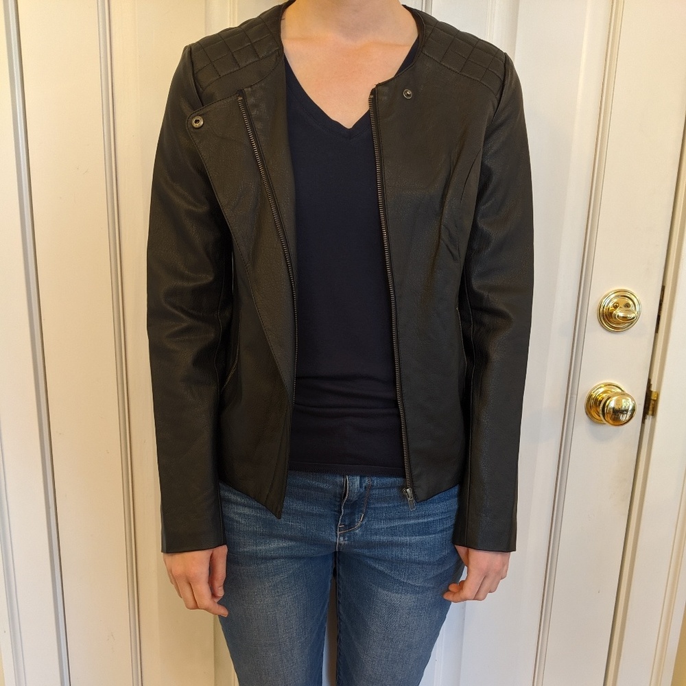 Faux Leather Jacket - French Connection Size 8